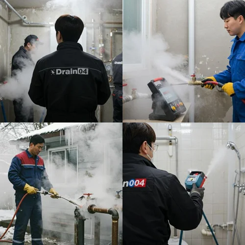 중산동 언 수도 녹임 해빙 업체 하수구 해빙 전문가가 왔어요
