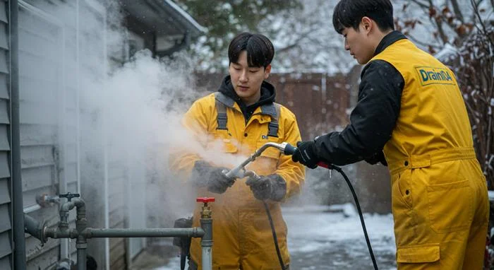 산황동 수도 동파 녹임 해빙 녹여서 새 배관처럼 통수