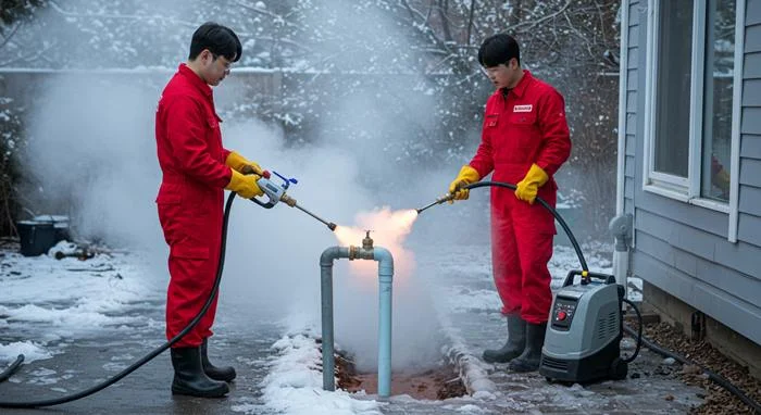 법곳동 언 수도 녹임 해빙 업체 얼었던 하수구 뻥 뚫어요