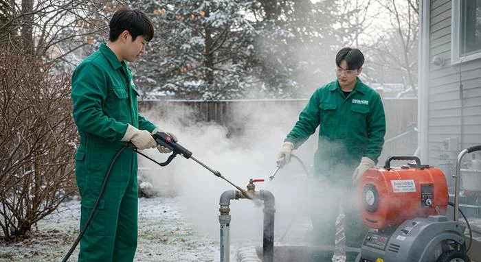 산황동 언 수도 녹임 해빙 업체 해빙 작업 안전하게 진행