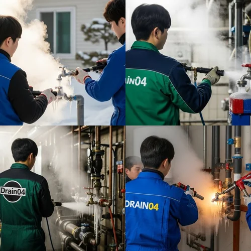 백석동 해빙 하수도 배관 업체 녹여서 해결 완료해 드려요