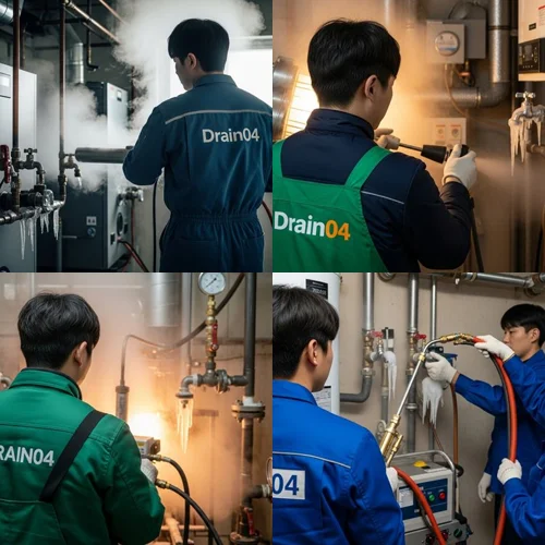 백석동 해빙 하수도 배관 업체 녹여서 해결 완료해 드려요