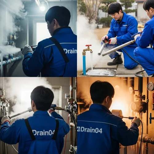 마두동 수도관 동파 하수구 해빙 작업 안전하게 진행