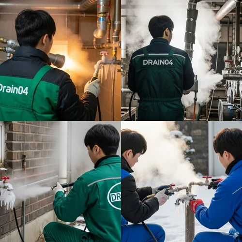 장항동 수도관 동파 하수구 하수구 해빙 신속하게 처리