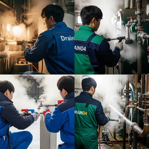 장항동 수도관 동파 하수구 하수구 해빙 신속하게 처리