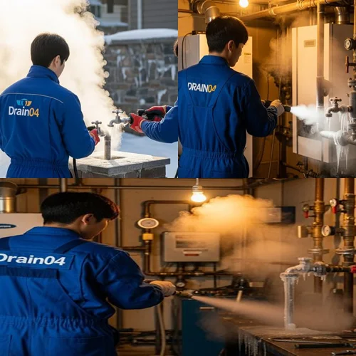 문봉동 수도관 동파 하수구 꽁꽁 언 배수관 시원하게