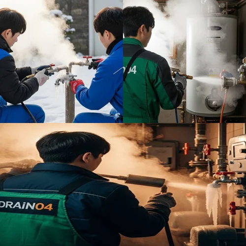 가좌동 수도관 동파 하수구 겨울철 하수구 긴급 복구