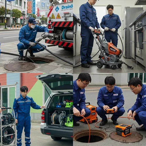 일산 설문동 하수구막힘 업체, 청석궁 근처 식당 작업