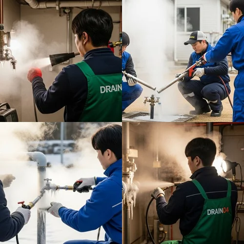 중산동 해빙 하수도 배관 업체 꽁꽁 언 하수도도 뚫어