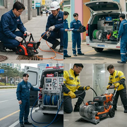 일산 구산동 하수구 뚫음 하수도막힘 기름때 제거 완료!