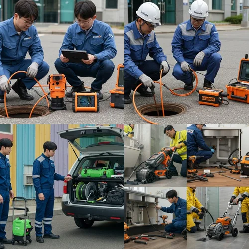 산황동 하수구 뚫음 통수 작업