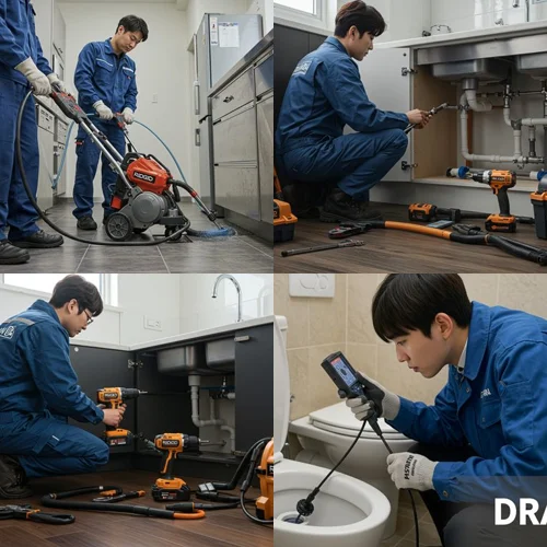 산황동 하수구 뚫음 통수 작업