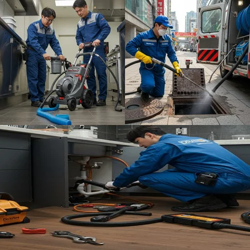 탄현동 하수구 막힘 먹자골목 역류