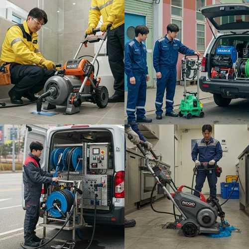 일산 하수도막힘 주차장 역류