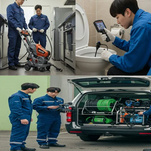 일산 하수도막힘 주차장 역류