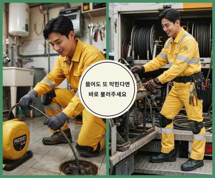 딜산 법곳동 싱크대 뚫음 기름·슬러지 제거 작업